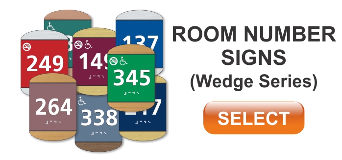 wedge series ADA room number sign